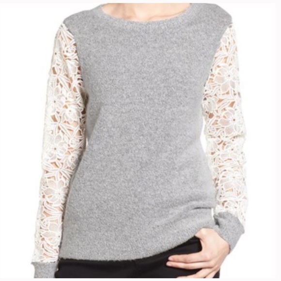 Halogen Tops - Halogen Lace Sleeve Sweater